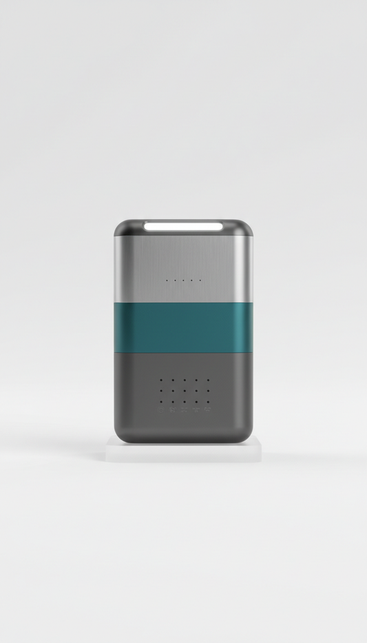 Compact portable charger with tempered glass